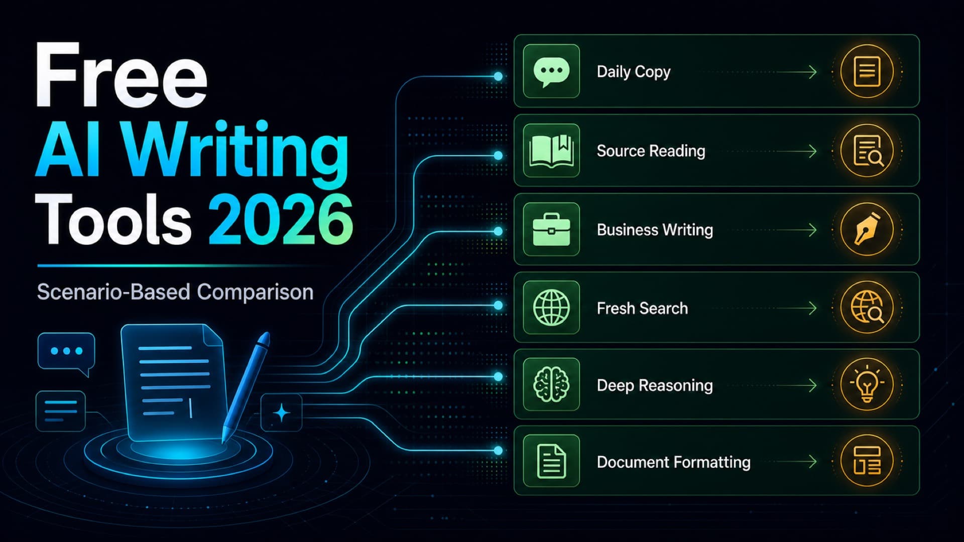 Best free AI writing tools in 2026: release-focused comparison cover image