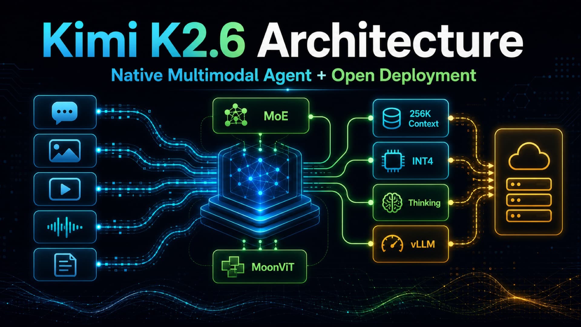 Kimi K2.6 architecture: native multimodal agent and open deployment cover image